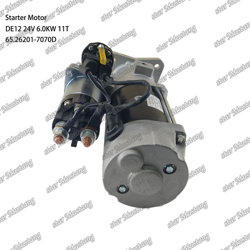 DE12 エンジンスタートモーター 24V 6.0KW 11T 65.26201-7070D ドーサンダエウエンジン用スペアパーツのために
