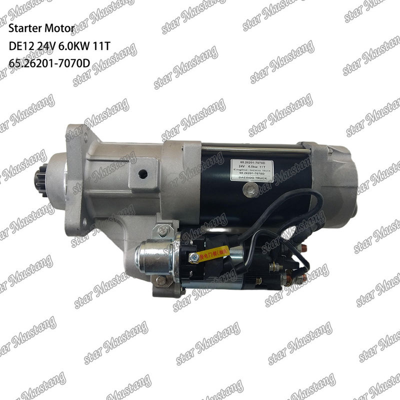 DE12 エンジンスタートモーター 24V 6.0KW 11T 65.26201-7070D ドーサンダエウエンジン用スペアパーツのために