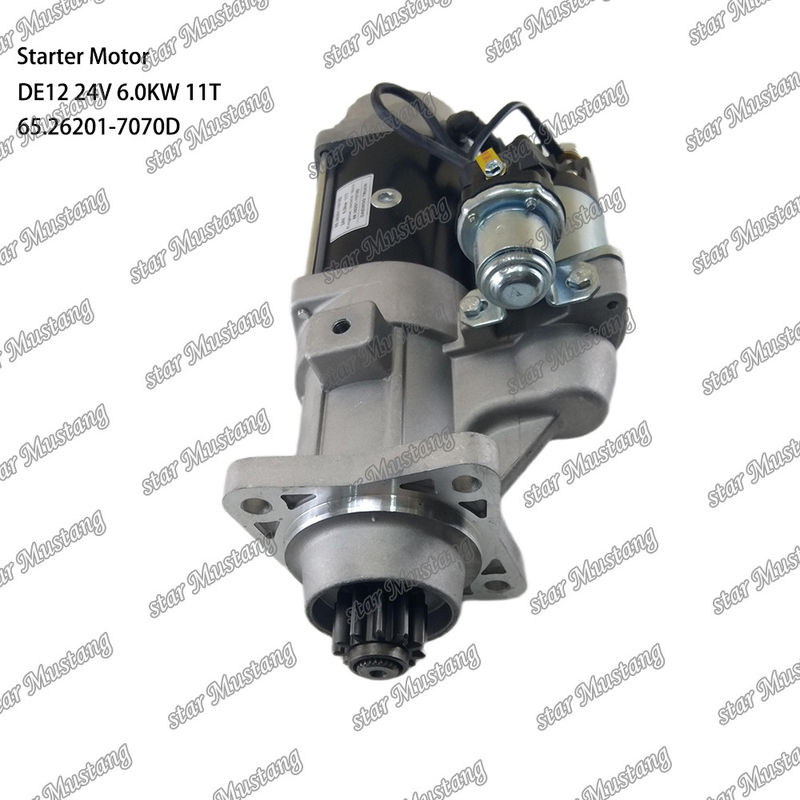 DE12 エンジンスタートモーター 24V 6.0KW 11T 65.26201-7070D ドーサンダエウエンジン用スペアパーツのために