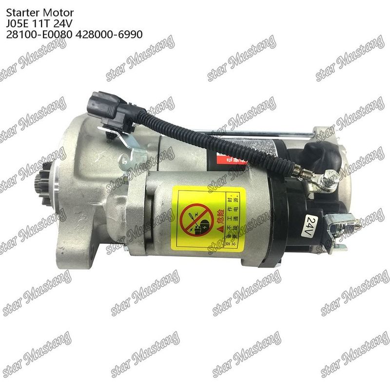 J05E エンジンスタートモーター 11T 24V 28100-E0080 428000-6990 HINO エンジン用スペアパーツ