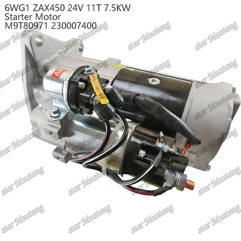 6WG1 ZAX450 エンジンスタートモーター 24V 11T 7.5KW DIタイプ M9T80971 230007400 ISUZU エンジン用スペアパーツ