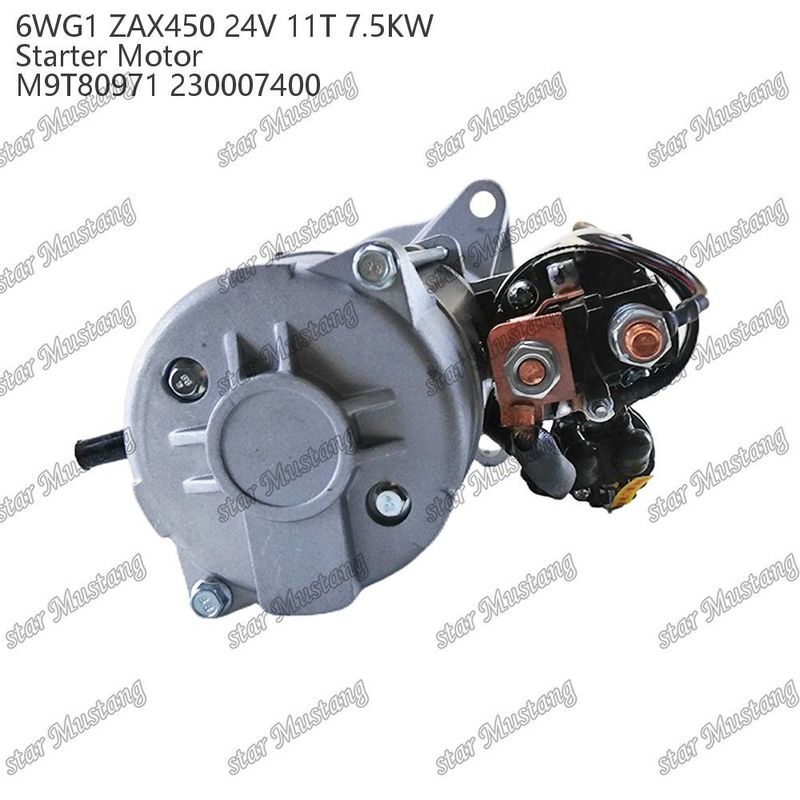 6WG1 ZAX450 エンジンスタートモーター 24V 11T 7.5KW DIタイプ M9T80971 230007400 ISUZU エンジン用スペアパーツ